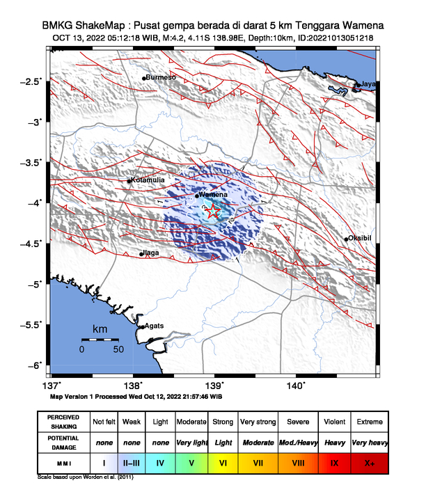 Peta Gempa Dirasakan