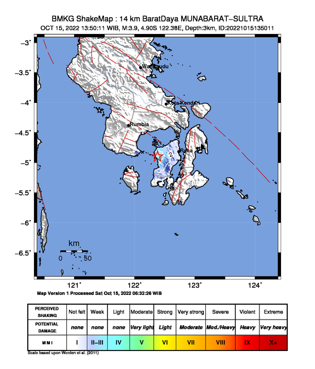 Peta Gempa Dirasakan