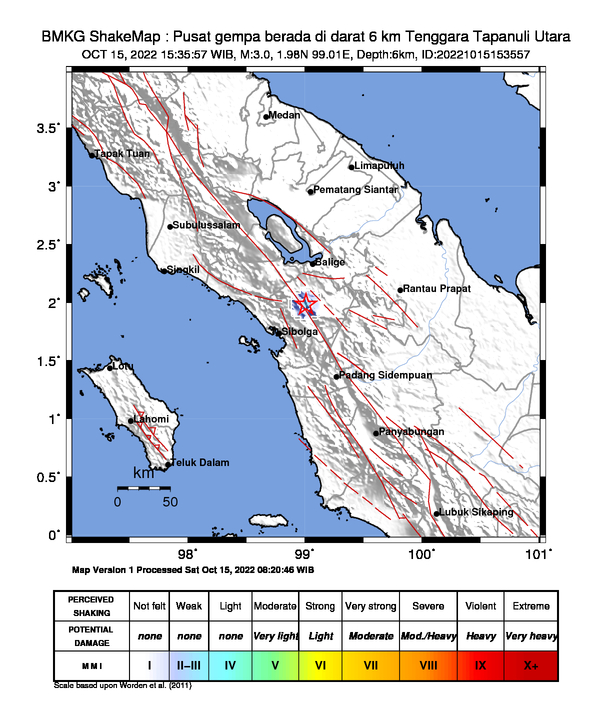 Peta Gempa Dirasakan