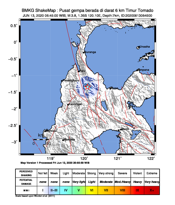 Gempa Hari Ini, Berkekuatan M 3,8 Guncang Wilayah Timur Tomado Sulawesi