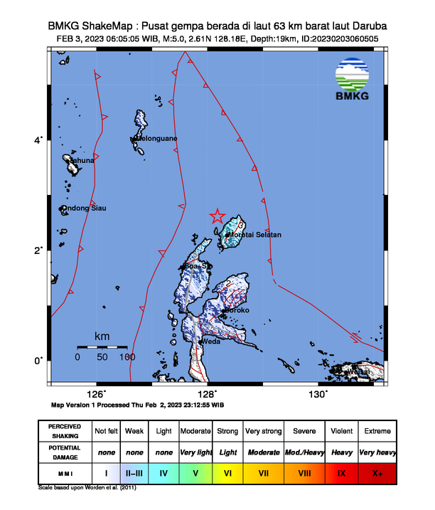 Gempa Guncang Perairan Morotai pada Jumat Pagi