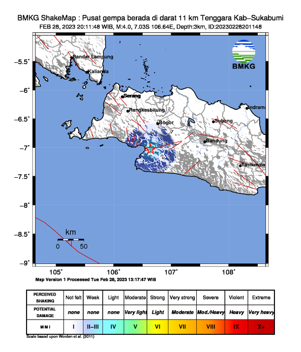 Gempa Dangkal Guncang Sukabumi dan Sekitarnya Malam Ini