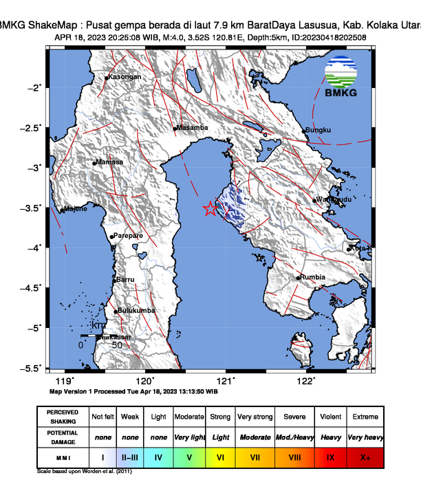 Gempa Dangkal Guncang wilayah Kolaka Utara Malam Ini